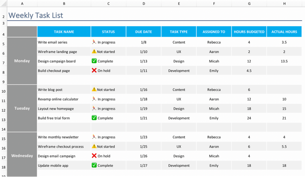 Downloade excel job tracker template