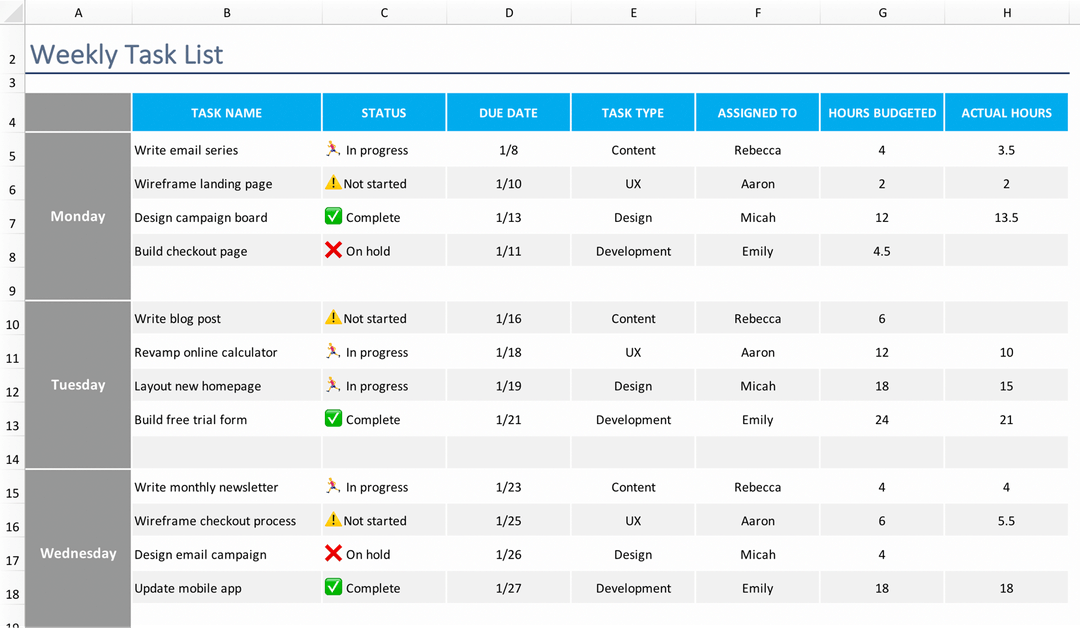 Downloade excel job tracker template