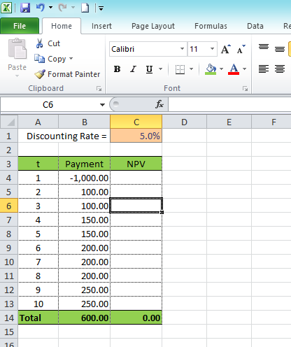 Downloade net present value excel template