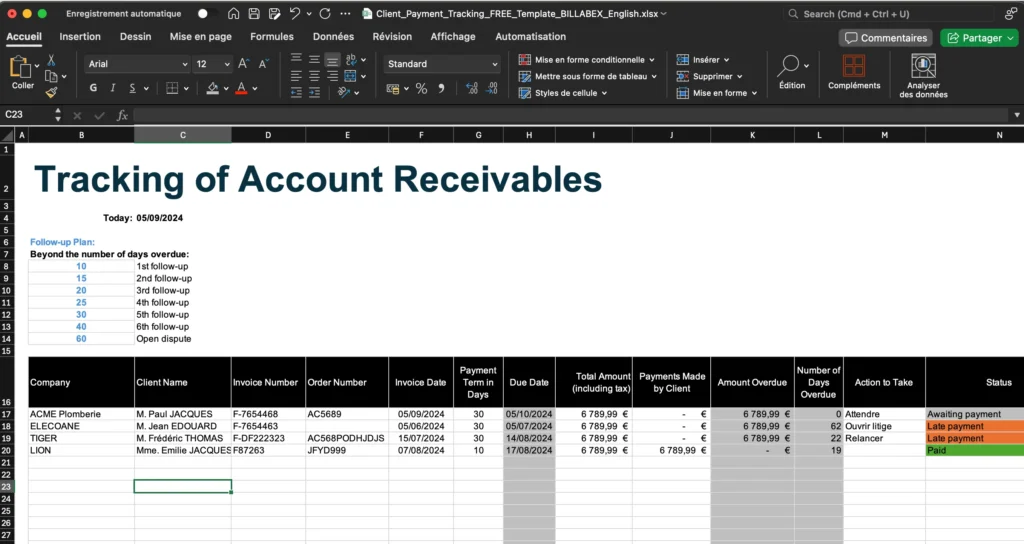 Downloade payment tracker excel template